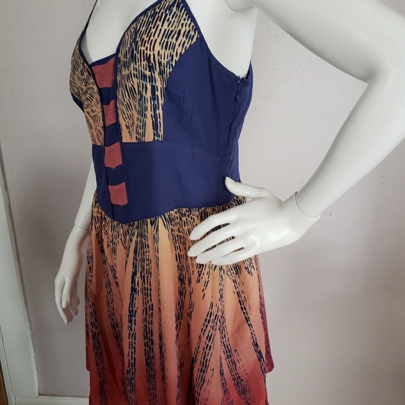 Urban Outfitters Ecotè Boho Ombré Spaghetti Strap Multicolored Mini Dress - Picture 5 of 16